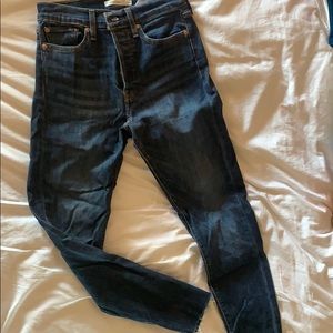 Levi Jeans-wedgie skinny crop raw hem